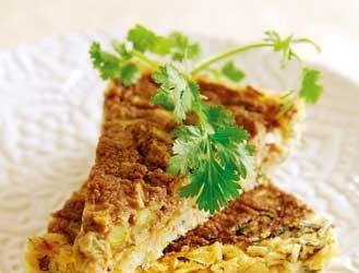Wild rice pie with lentils and zucchini