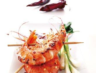 Caramelized shrimps with pepper